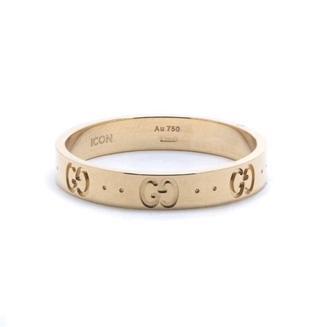 gucci icon thin band ring silver|gucci textured icon ring.